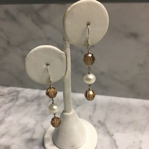 Swarovski Crystal and Freshwater Pearl Earrings c